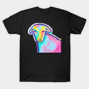 Bright abstract sheep painting mixed media T-Shirt